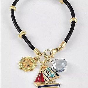 Ship Anchor leather bracelet Nautical